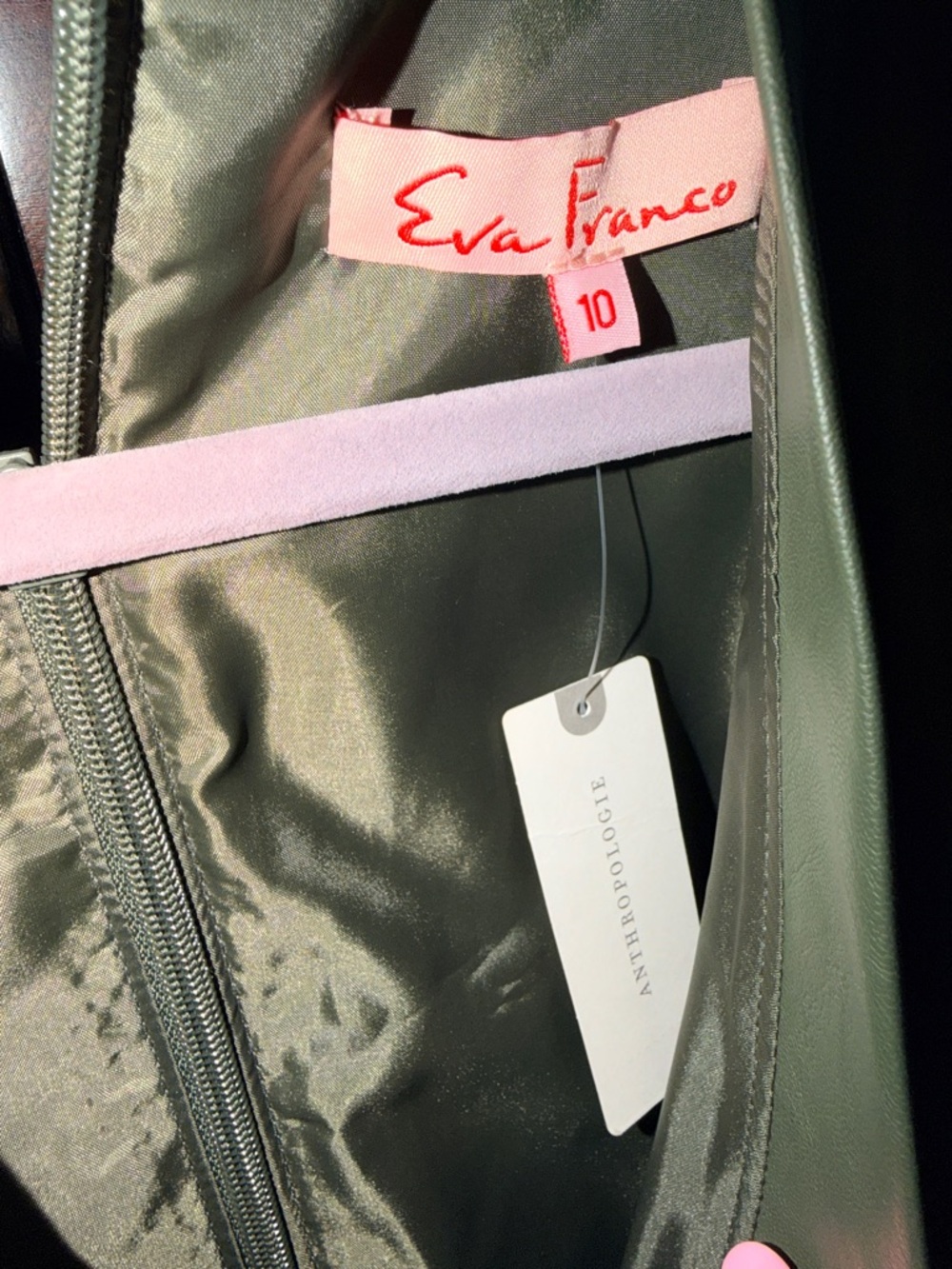 Anthropologie Eva Franco cutout Faux-Leather Sheath Dress - Picture 5 of 5
